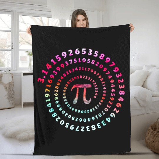 Pi Spiral Novelty Fleece Blankets for Pi Day