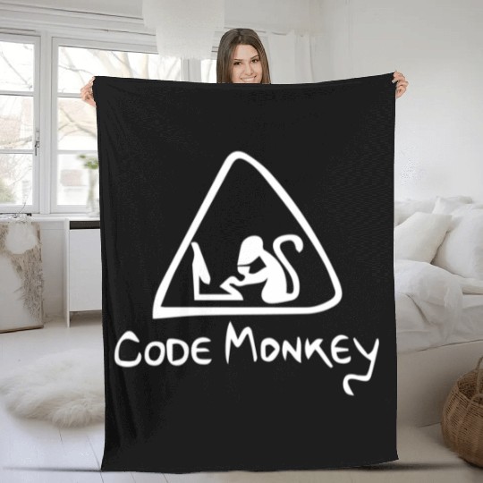 Code Monkey Fleece Blankets