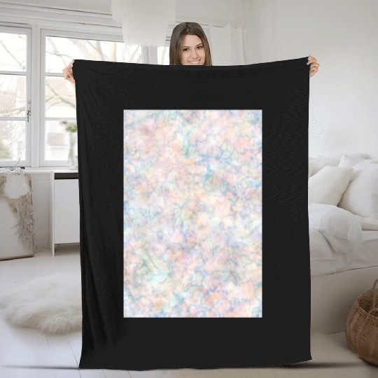 Multicolor Pastel Rainbow Marble Pattern Fleece Blankets