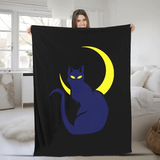 night cat Fleece Blankets