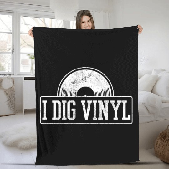 I Dig Vinyl Fleece Blankets