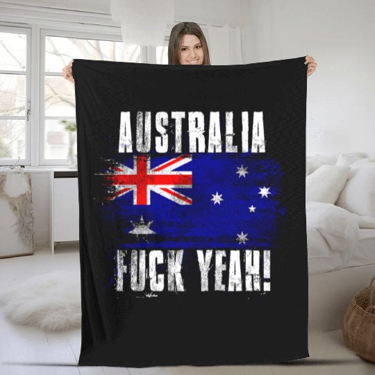 Australia Fuck Yeah! Fleece Blankets