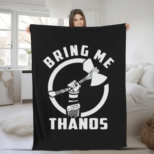 bring me Thanos stormbreaker black and white Fleece Blankets