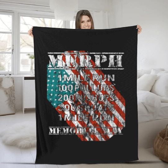 2019 Murph Challenge Memorial Day WOD Workout Gym Fleece Blankets