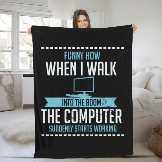 Funny Computer Geek Fleece Blankets: Tech Support I Software