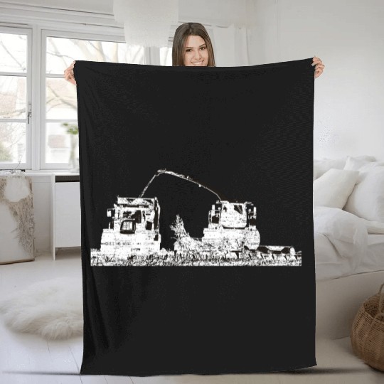 Corn chopper chopping corn maize farmer Fleece Blankets