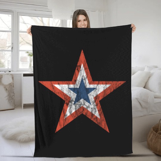 4th july Stars and Stripes Star vintage Fleece Blankets