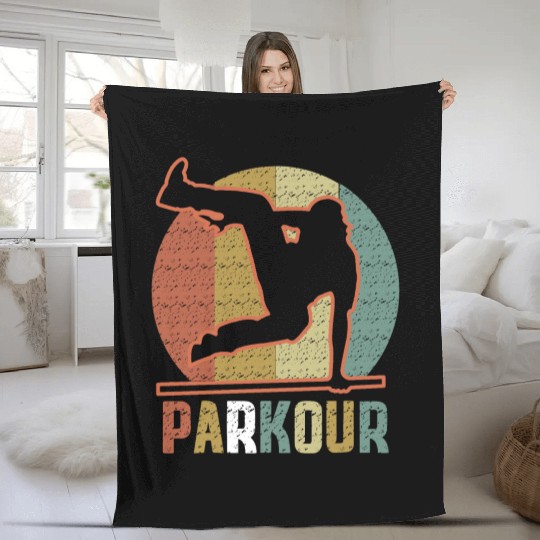 Youth Parkour design for Boys Fleece Blankets