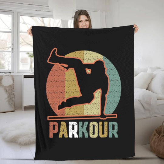 Youth Parkour design for Boys Fleece Blankets
