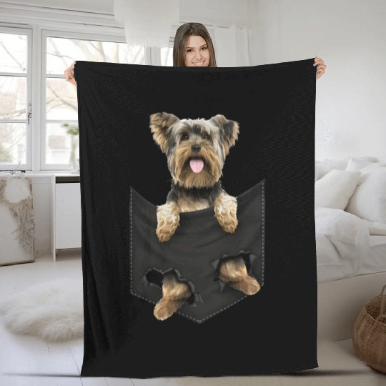 yorkshire terrier pocket mid classic dogs Fleece Blankets