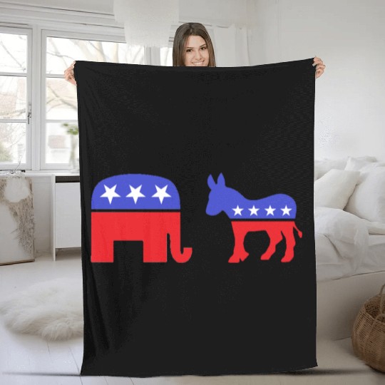 Democrat Republican Fleece Blankets