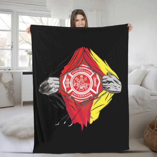 German Volunteer Fire Brigade Firefighter Fleece Blankets