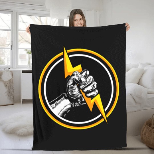Electrician Electrical Engineer Electricity Volt Fleece Blankets