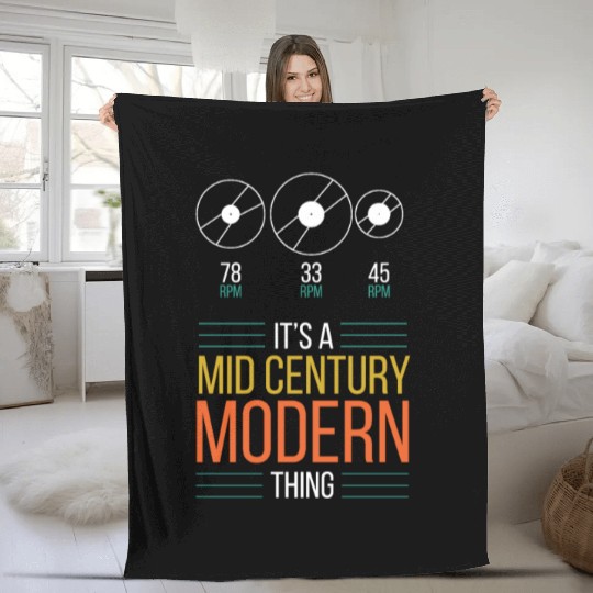 It´S A Mid Century Modern Thing Vinyl Record Music Fleece Blankets