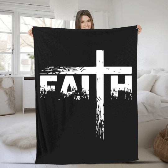 christian faith cross christian faith jesus Fleece Blankets