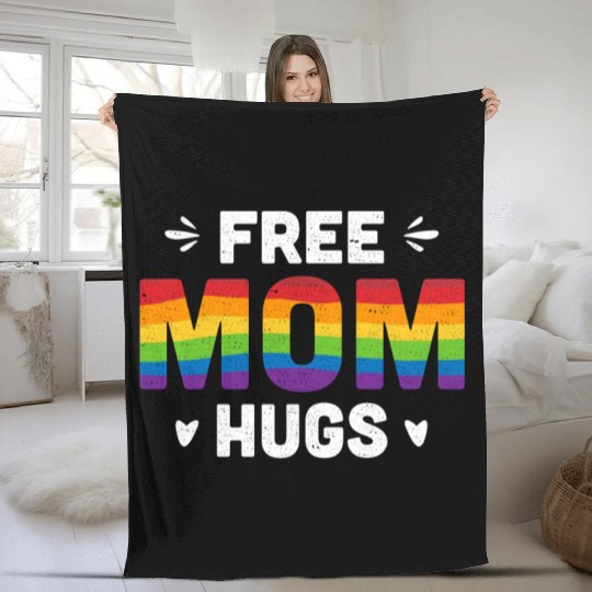 Free Mom Hugs Fleece Blankets
