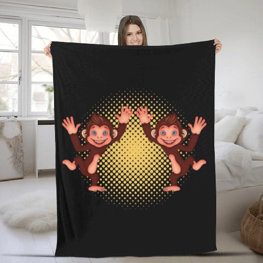 MONKEY - Two Fleece Blankets