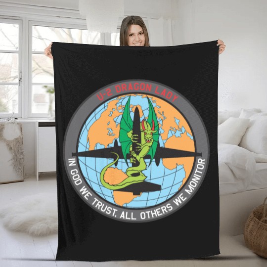 U-2 Dragon Lady patch Fleece Blankets