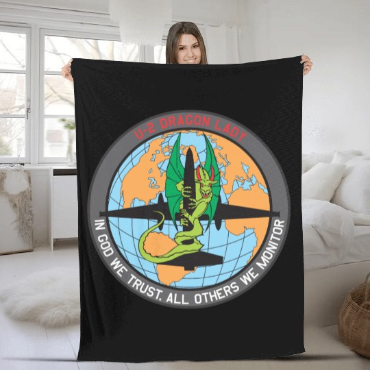 U-2 Dragon Lady patch Fleece Blankets