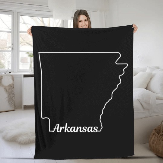 Arkansas State Pride USA Map Fleece Blankets