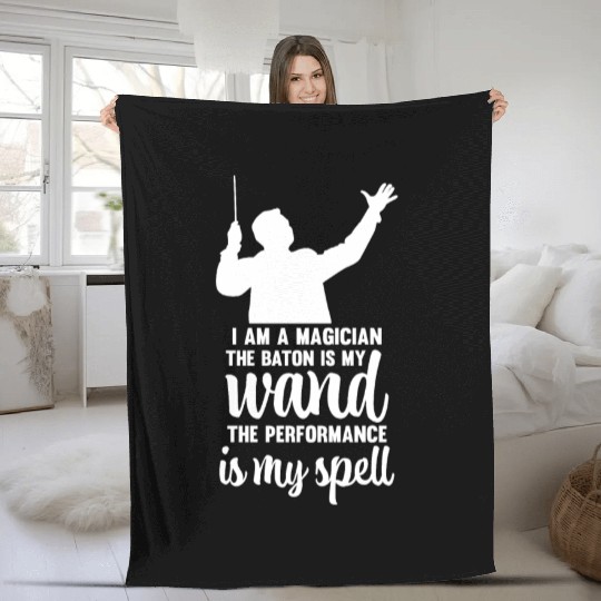 Orchestra Conductor Baton Musical Director Maestro Fleece Blankets