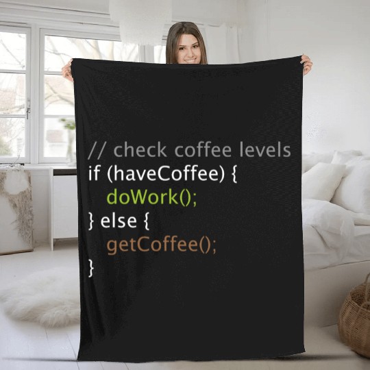 Computer Science Nerd Geek Programmer Coffee Work Fleece Blankets