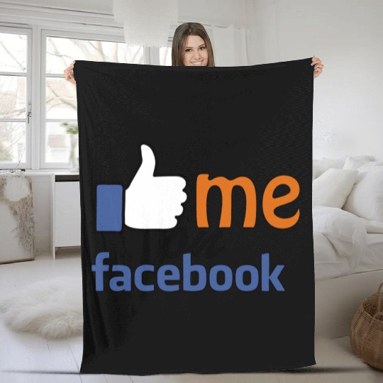 like me on facebook Fleece Blankets