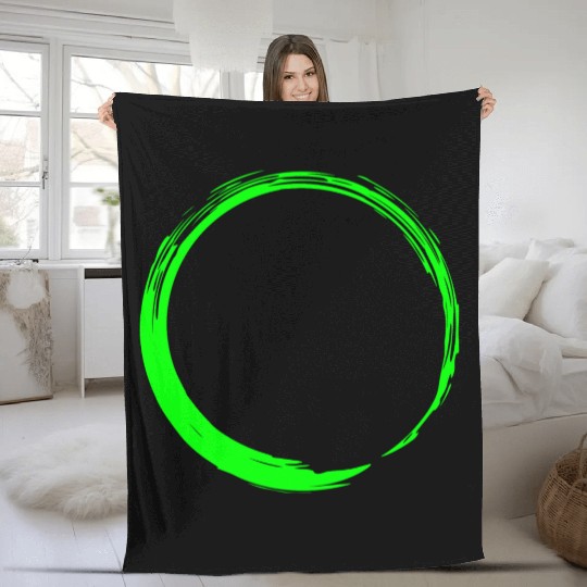 Circle Design Green Fleece Blankets