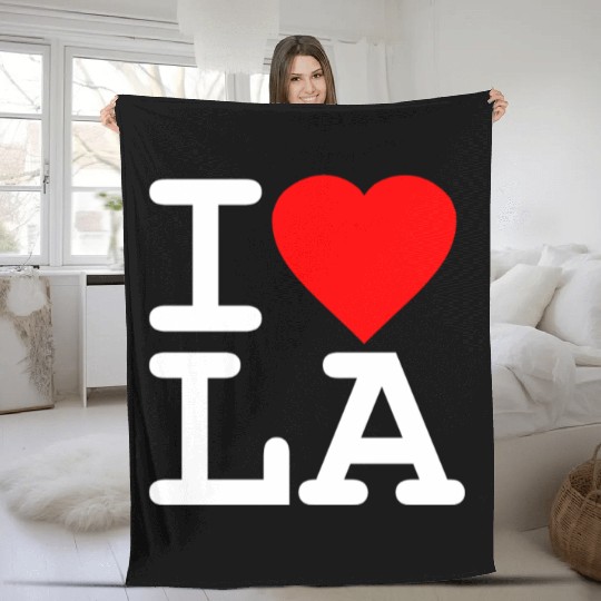 I Love LA Los Angeles Fleece Blankets