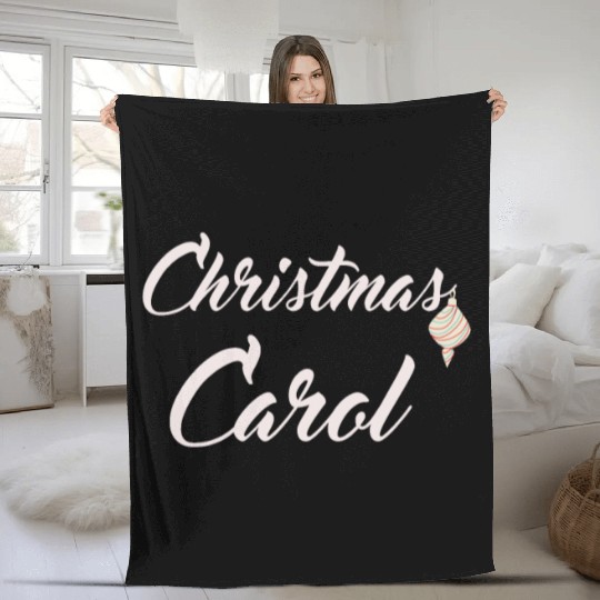 Christmas Carol with xmas decoration for Carols Fleece Blankets