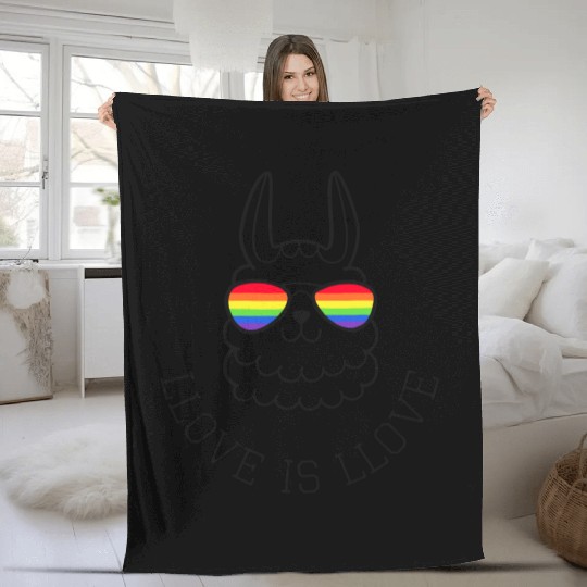Llama Love is Love LGBTQAI Fleece Blankets