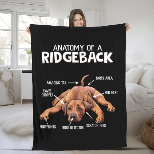 Anatomy of a Ridgeback Fleece Blankets