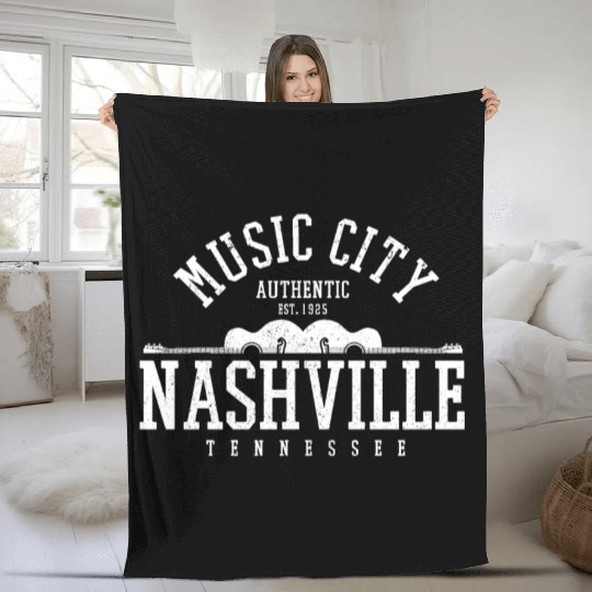 Nashville Music City Tennessee Country Music Gift Fleece Blankets