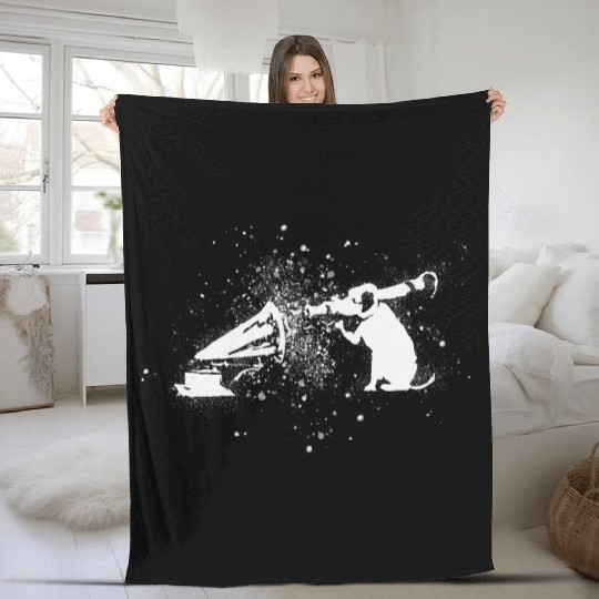 Banksy Rocket Dog HMV Splash Paint Artwork Fleece Blankets