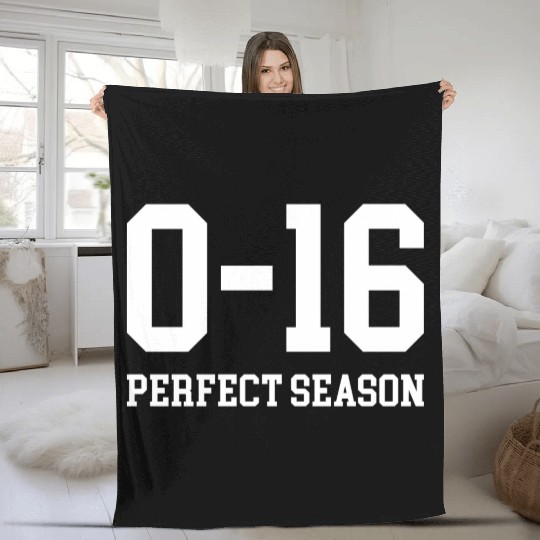 Detroit Lions 0 16 Perfect Season Fleece Blankets