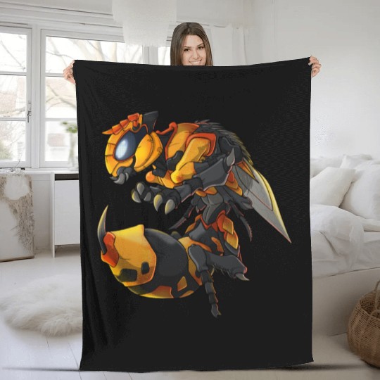 Chameleon Wasp Monster Fleece Blankets