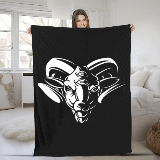 Dark Goat Baphomet - Satanic Lucifer Beelzebub Fleece Blankets