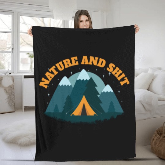 Nature and Shit Fleece Blankets