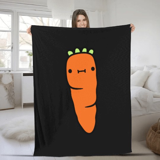 carrot with face carrot Fleece Blankets