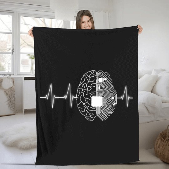 Machine Learning AI Data Science Heartbeat Data Fleece Blankets