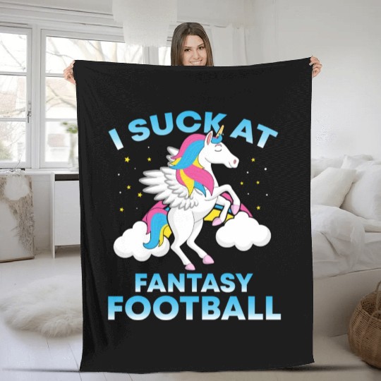 I Suck At Fantasy Football Funny Football Lover Fleece Blankets