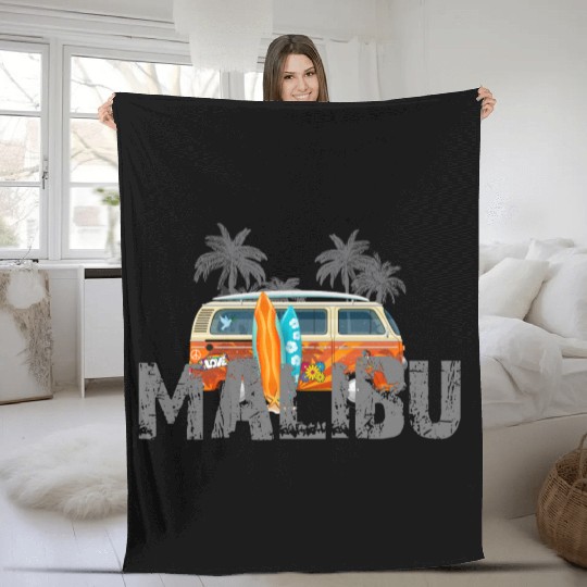 Malibu Surfing Fleece Blankets