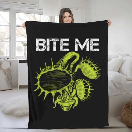 Carnivorous Plant Venus Fly Trap Lover Bite Me Fleece Blankets
