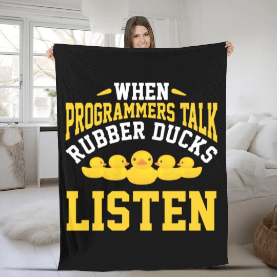 Computer Science Programmer Developer Rubber Duck Fleece Blankets
