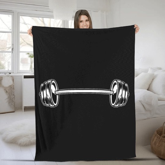 Gym Workout Barbell Fleece Blankets