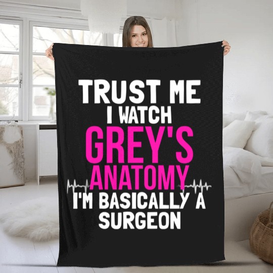 Trust me I watch greys anatomy Fleece Blankets