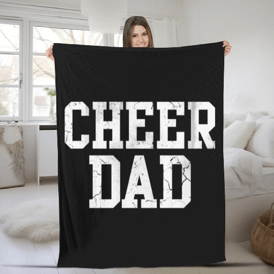Cheer Dad Cheerleader Cheerleading Father Fleece Blankets