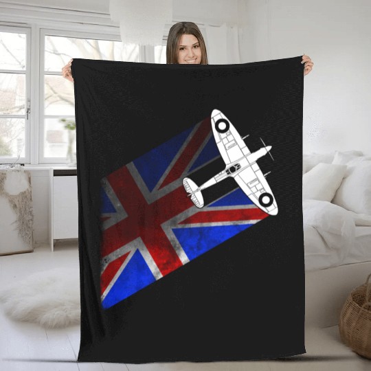 Spitfire UK Flag Mk.1 RAF British WWII Fleece Blankets