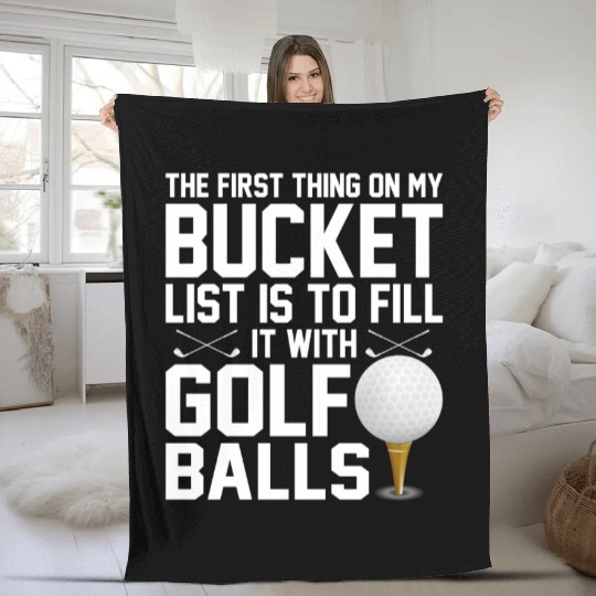 bucket list is to fill it with golf balls golf Fleece Blankets