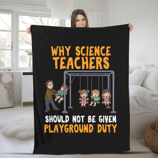 Funny Science Teacher Pendulum physics Fleece Blankets